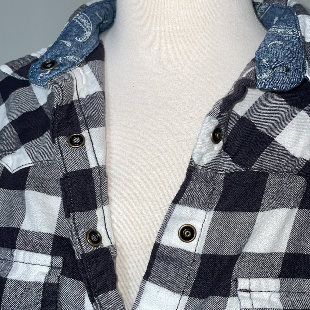 JACHS GIRLFRIEND comfort stretch black and white flannel in women’s size small - Picture 8 of 11